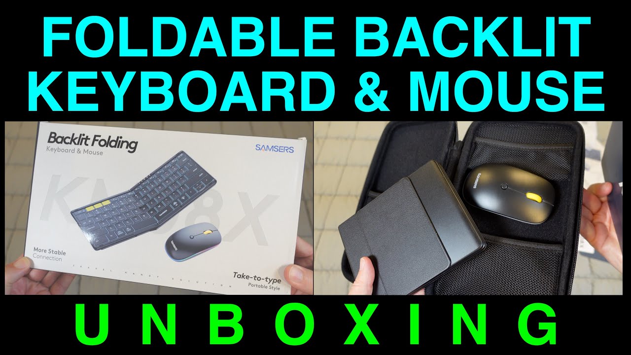 Unboxing Backlit Folding Keyboard & Mouse by Samsers