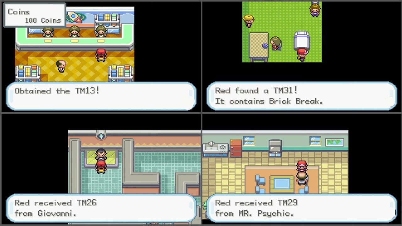 All TM's Locations Pok&eacute;mon FireRed/LeafGreen (4K)