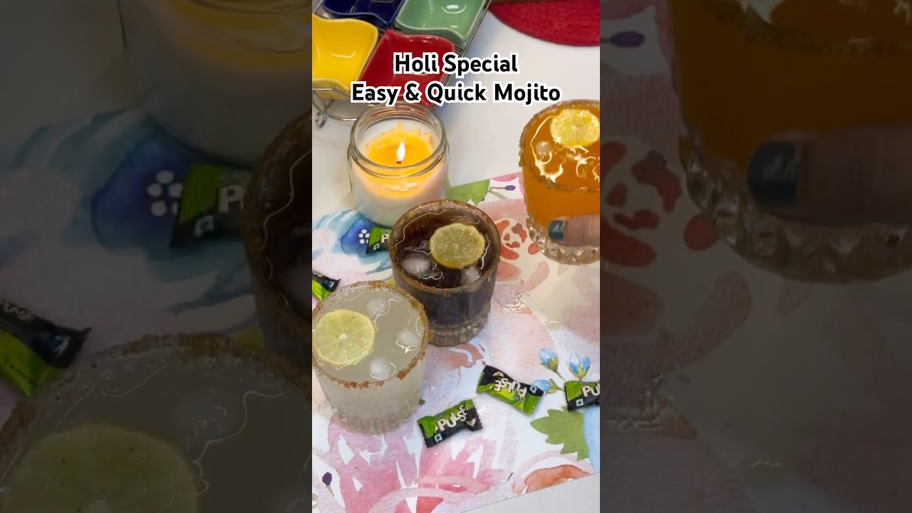 Colourful Holi Special Mojito | Easy & Quick Recipe #holi #viral #mojito #drink #trending