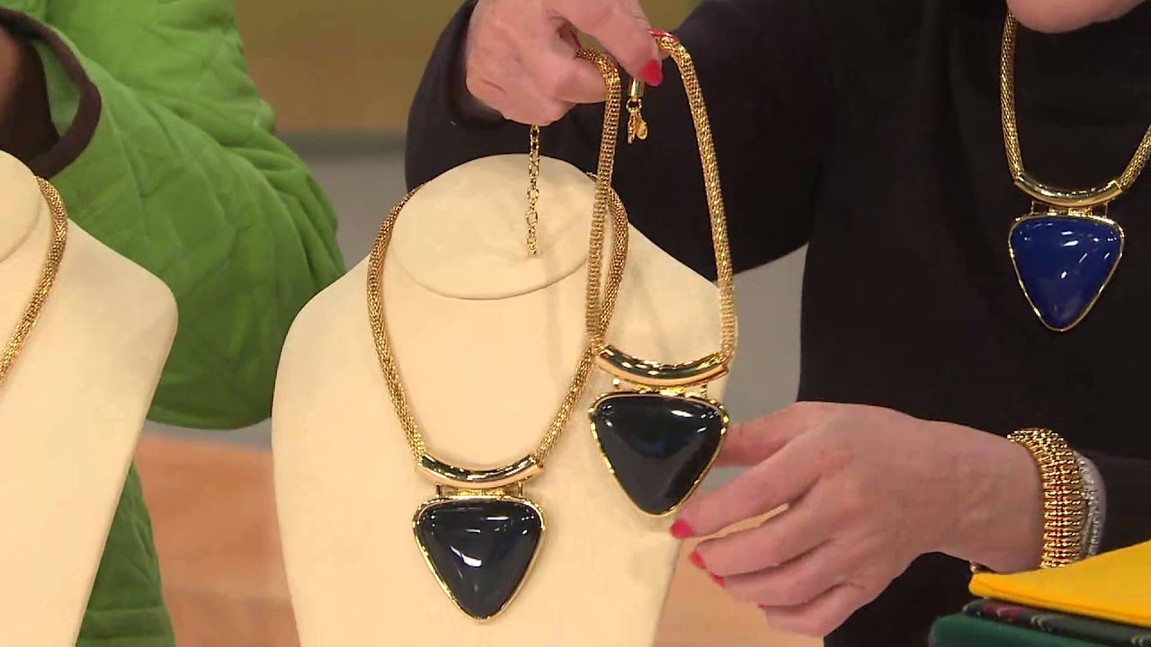 Joan Rivers Triangle Pendant on 17