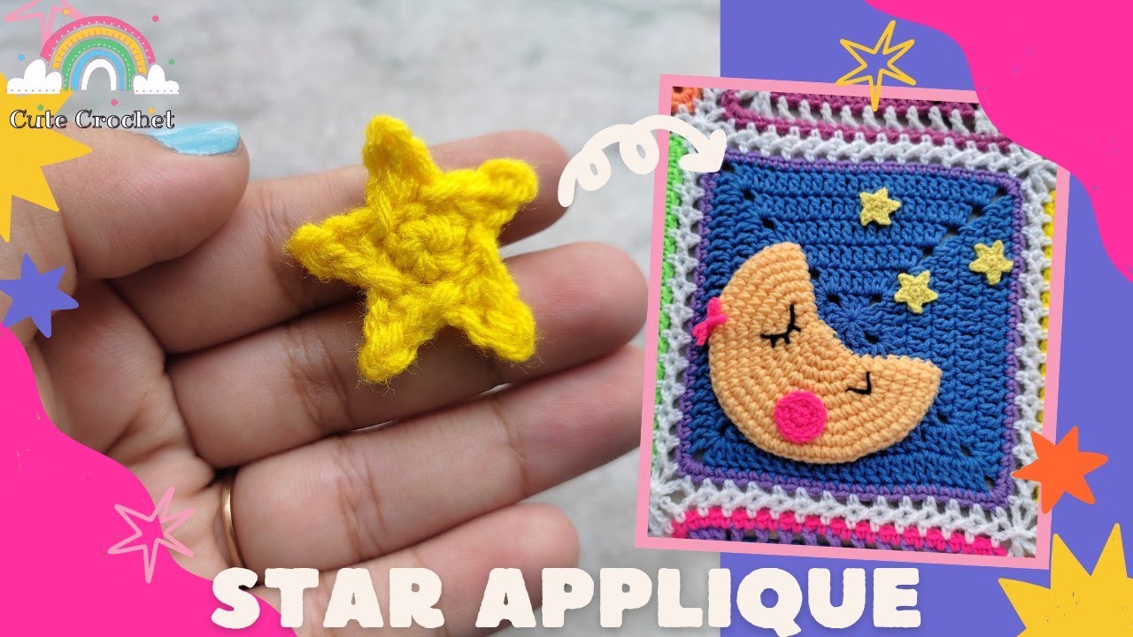 Crochet Tiny Star Applique || Step by step tutorial for beginners
