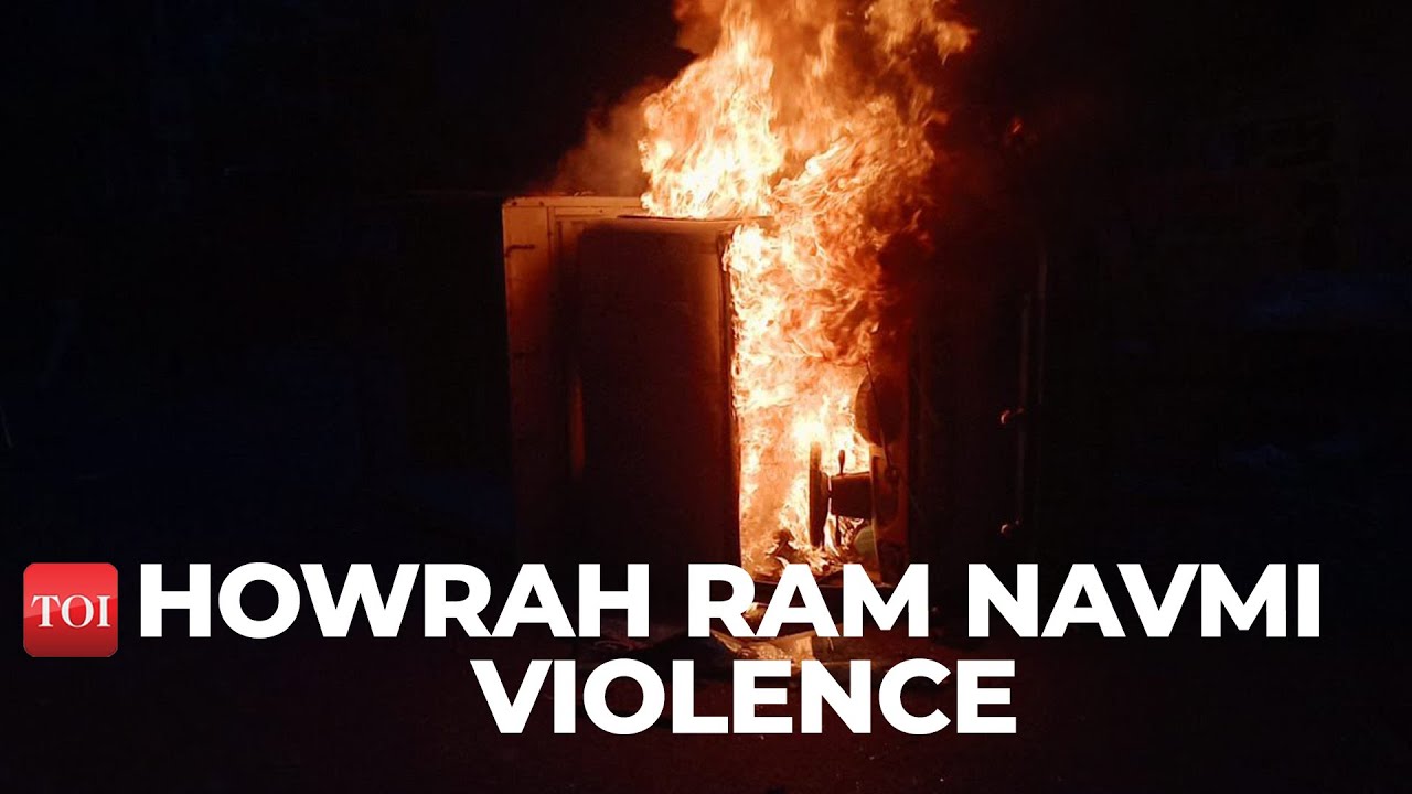 #ramnavami West Bengal: Violence breaks out in Howrah; vehicles set on fire, stone pelting reported