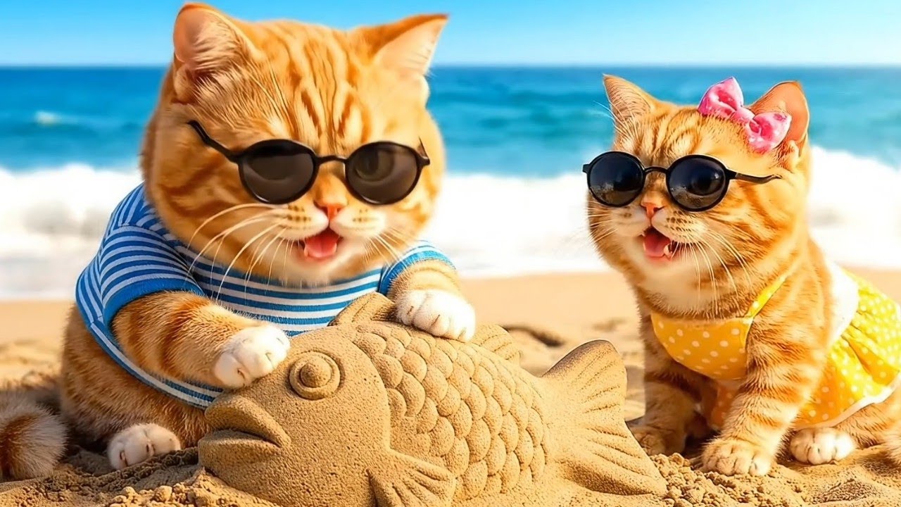 The Happy Life of the Tabby Cat's Couple #viral #cat #trending #cutecat