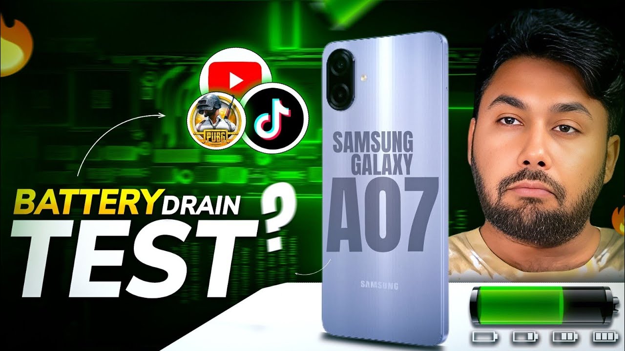 Samsung Galaxy A07 Battery Drain Test 🔋 | Gaming + YouTube + Camera + TikTok Test!