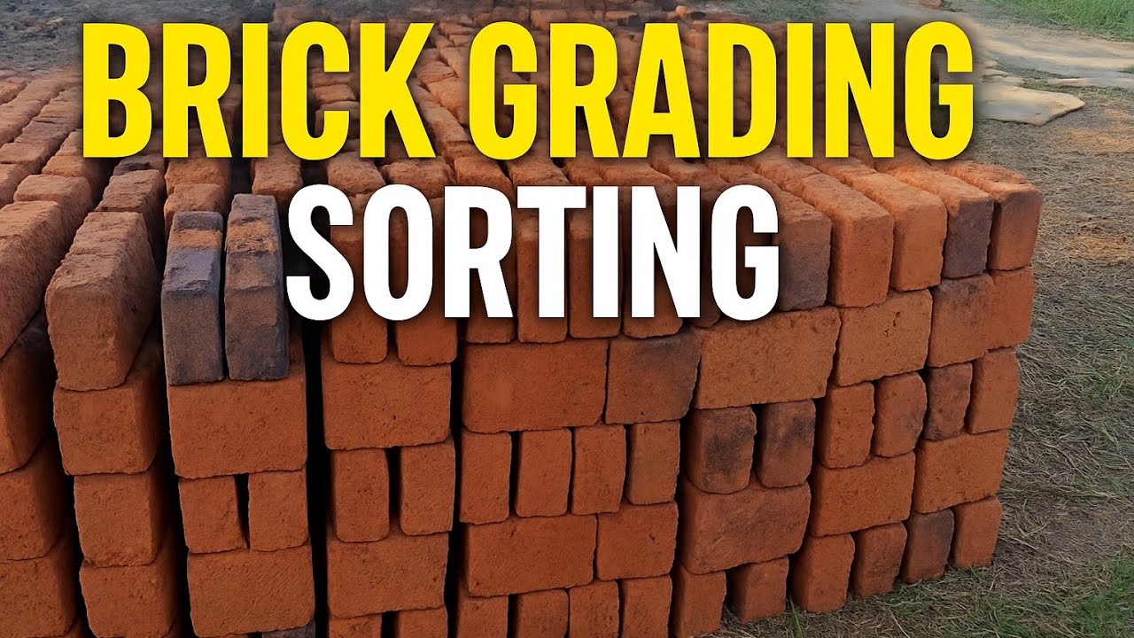 Sorting and Grading bricks after Burning.Traditional Brick Making Series