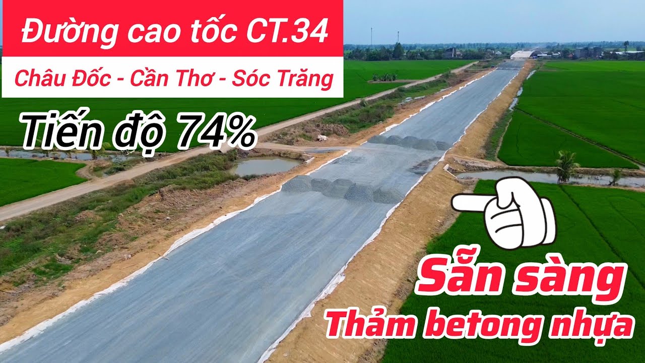 Quá nhanh luôn, Cao tốc Châu Đốc - Cần Thơ - Sóc Trăng sắp thảm betong nhựa ở nút giao ĐT943