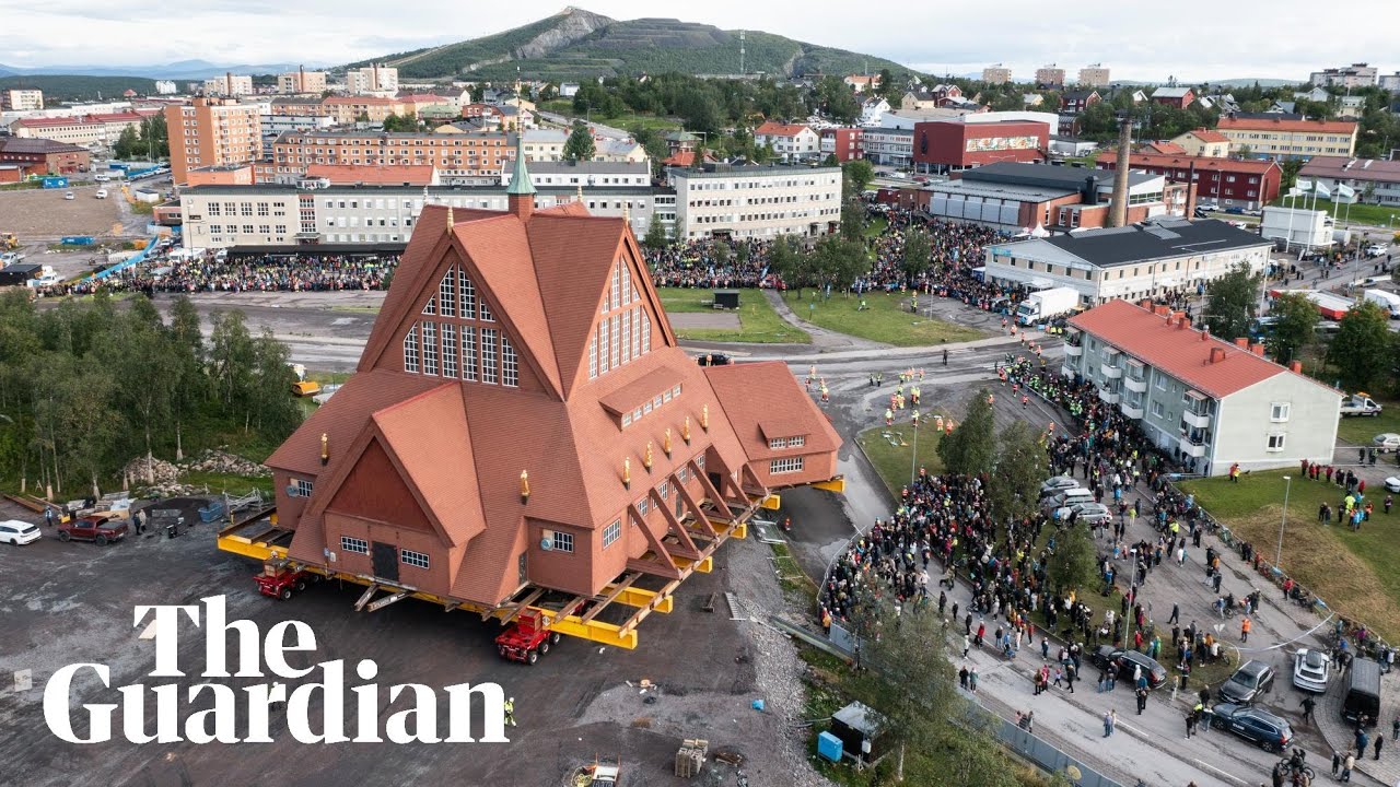 Sweden's landmark Kiruna church crawls towards new location