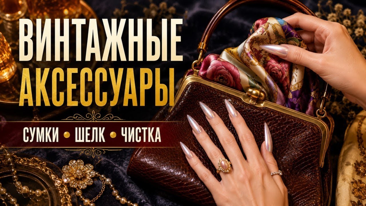 Винтажные аксессуары: чистка старых сумок, шелковые платки и распаковка находок vintage accessories