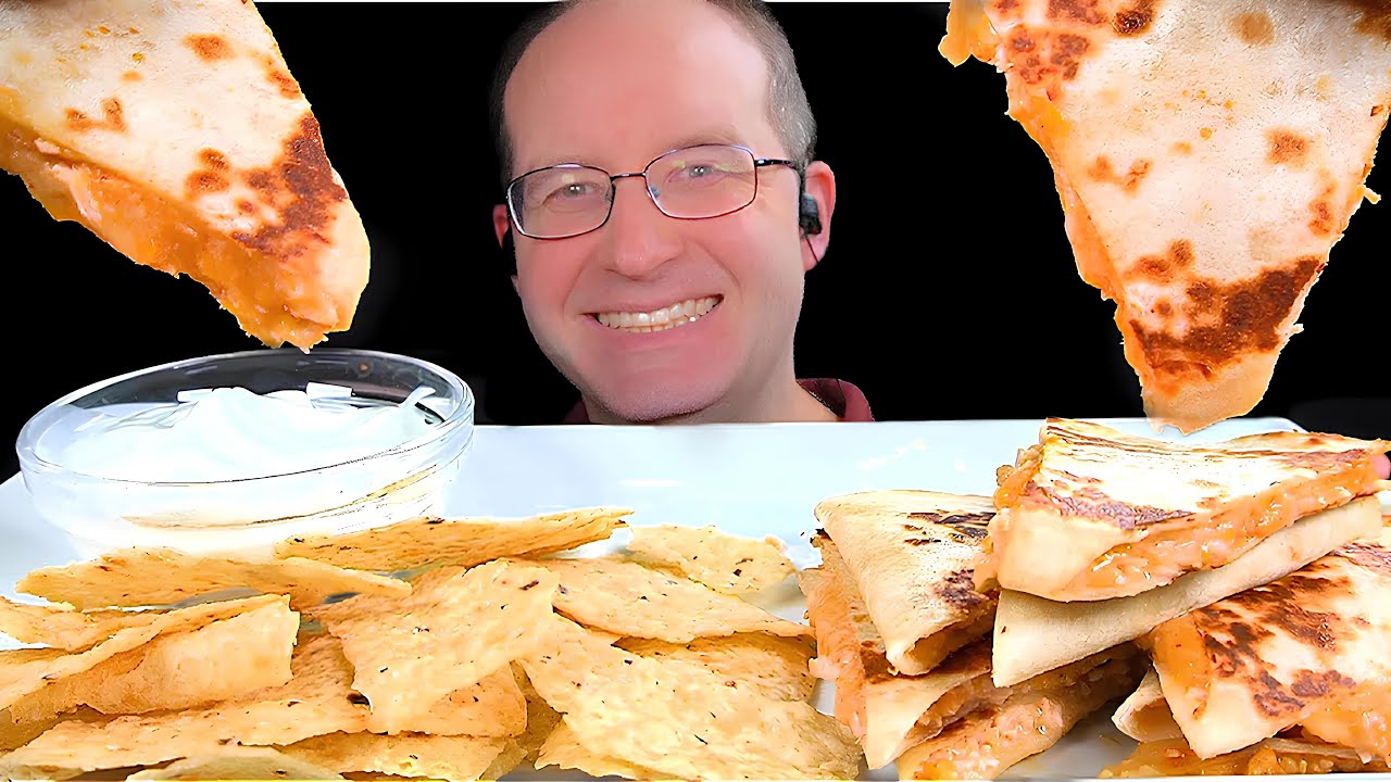 ASMR CHICKEN QUESADILLA MUKBANG EATING SOUNDS
