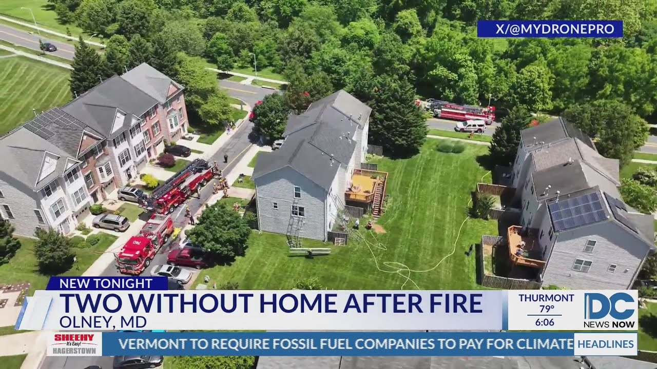 Olney kitchen fire displaces 2 people
