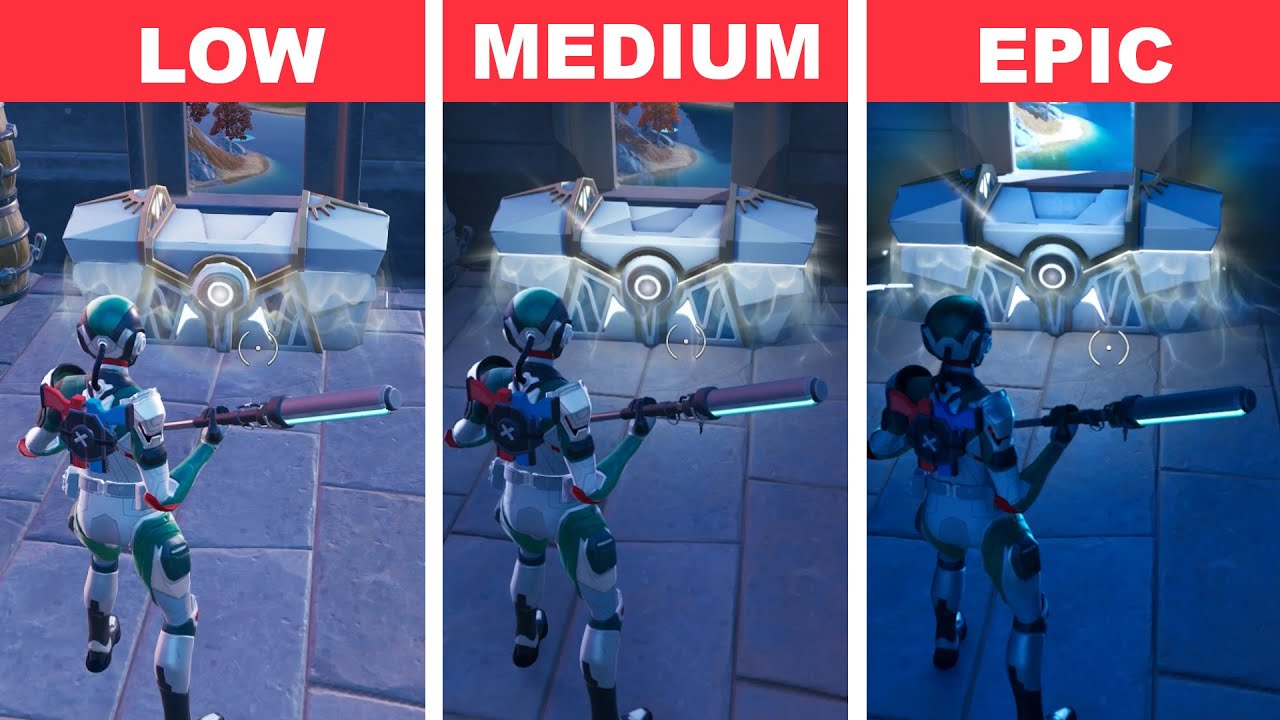 Fortnite &ndash; PC Low vs. Medium vs. High vs. Epic Detailed Graphics Comparison UNREAL ENGINE 5.1