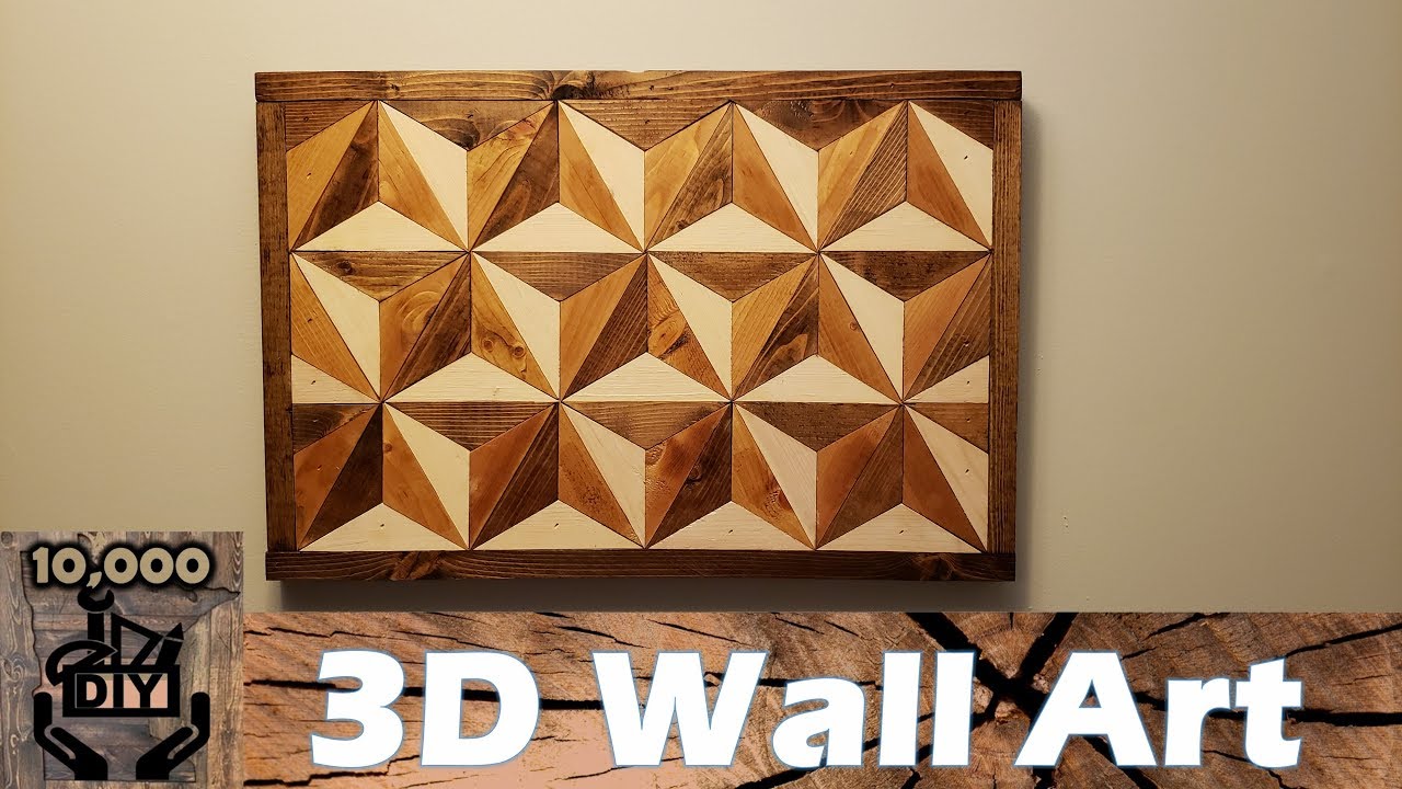 DIY : 3D Illusion Geometric Triangle Wooden Wall Art / Reclaimed wood wall art / Wall Accent