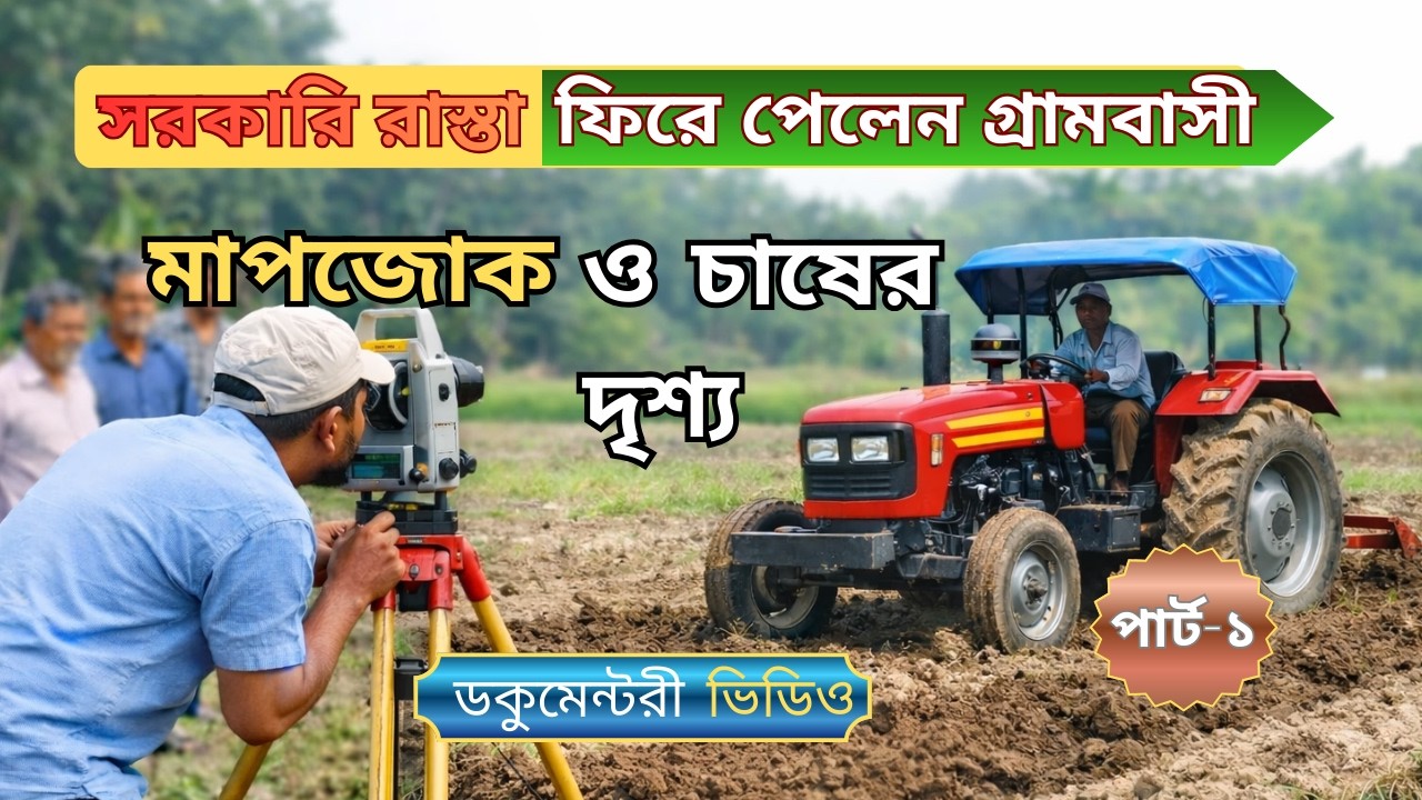 দখল হওয়া সরকারি রাস্তা ফেরত পেল গ্রামবাসী! আমিন দিয়ে মাপজোক ও চাষের ভিডিও Part 1 @bissawjit