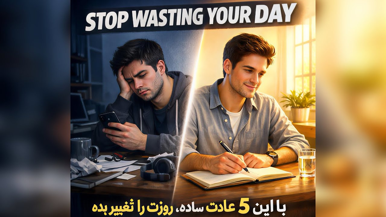 چگونه روزت را هدر ندهی؟ ۵ راه ساده برای موفقیت روزانه #تمرکز #زندگی #dailyhabits #خودسازی #انگیزه#