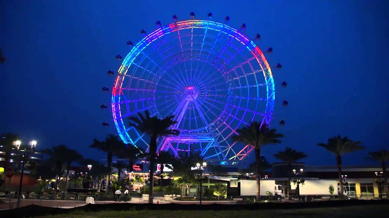 Colorful lights & Patterns on The Orlando Eye at I-Drive 360