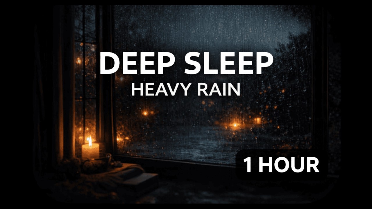 Deep Sleep Heavy Rain (1 Hour) | Brown Noise Night Sound