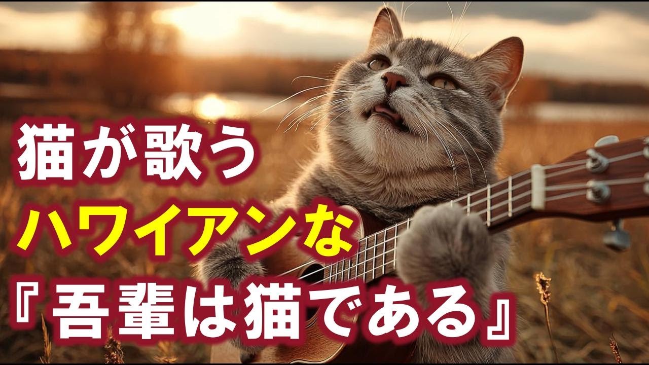 【AI】猫が歌うハワイアンな『吾輩は猫である』