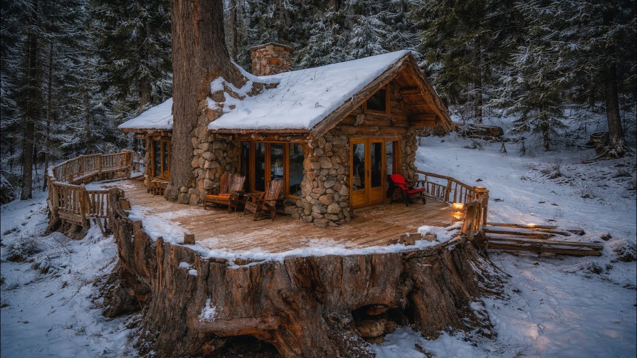 This MAN 3 Years to HAND BUILD 5 my Dream OFF GRID LOG CABIN.