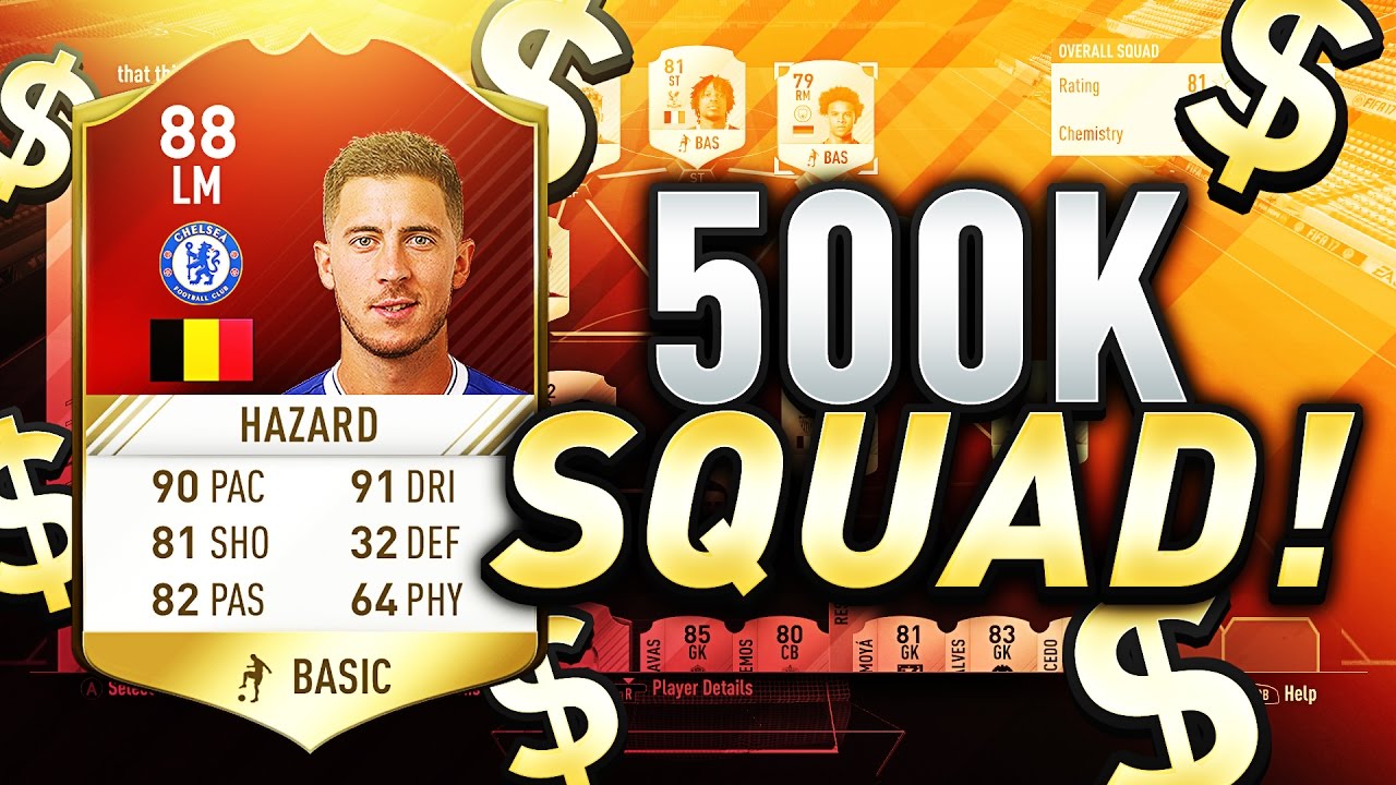 AWESOME 500K SQUAD BUILDER!!! Ft. Hazard | FIFA 17