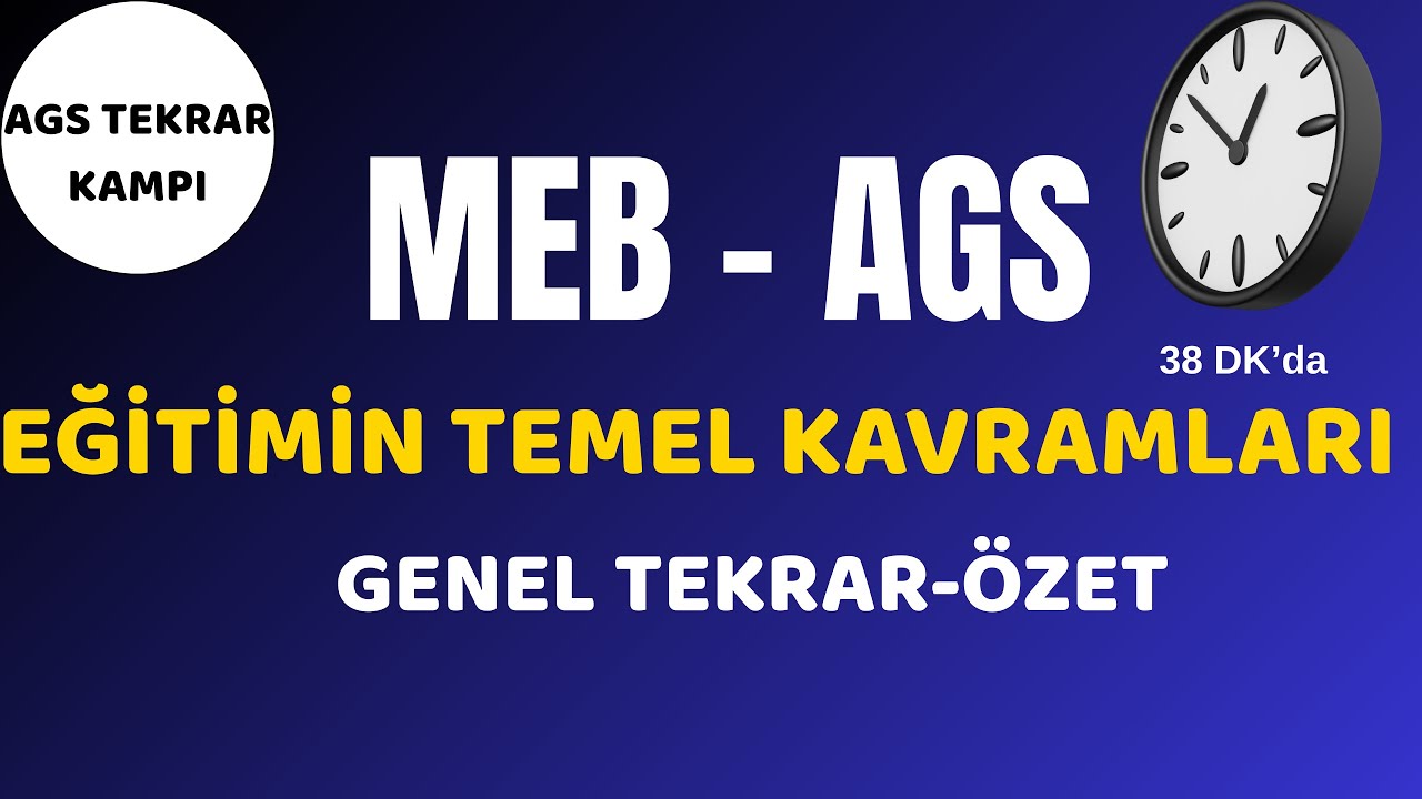 TEK VİDEO DA ! AGS Eğitimin Temel Kavramları Genel Tekrar-Özet #ags #kpss #eğitim #ags2026