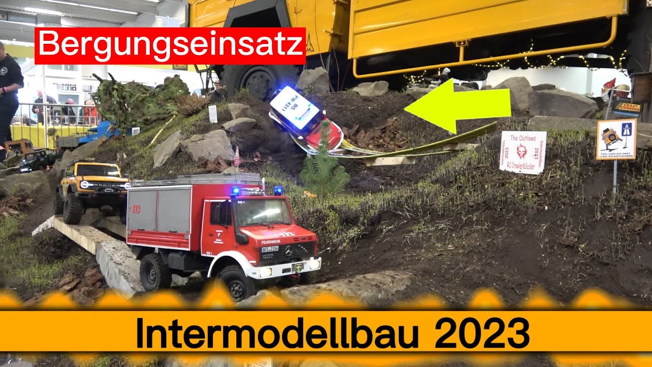 Spektakul&auml;re Rettungsaktion Bergung mit Seilwinde - Scaler auf der Intermodellbau 2023 #rc #gopro