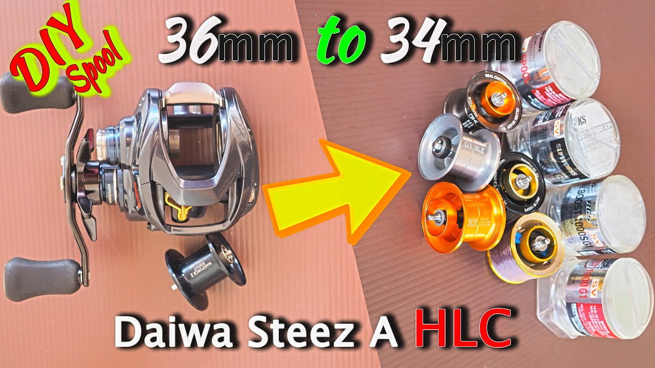 Daiwa steez A HLC Downgrade 36mm to 34mm spool แปลงง่ายๆ แต่จะคุ้มไหม #fishingvideo #daiwareels
