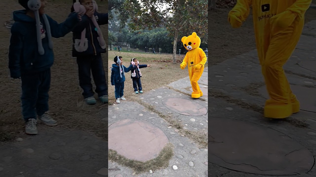 🧸 Teddy bhaga… phir thak gaya 😂 | Kids Funny Reaction 
