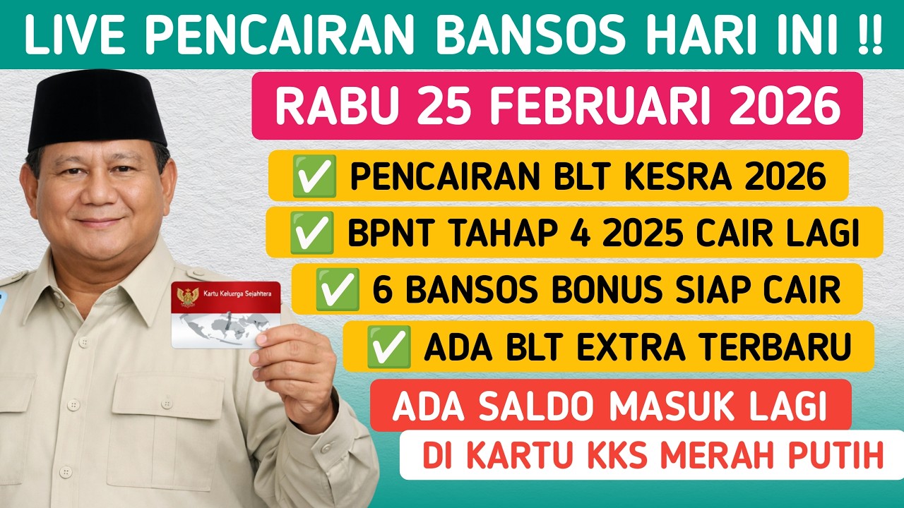 LIVE PENCAIRAN BANSOS HARI INI✅ UPDATE PENCAIRAN BLT KESRA 2026, BPNT THP 4 & BANSOS BONUS CAIR 2X