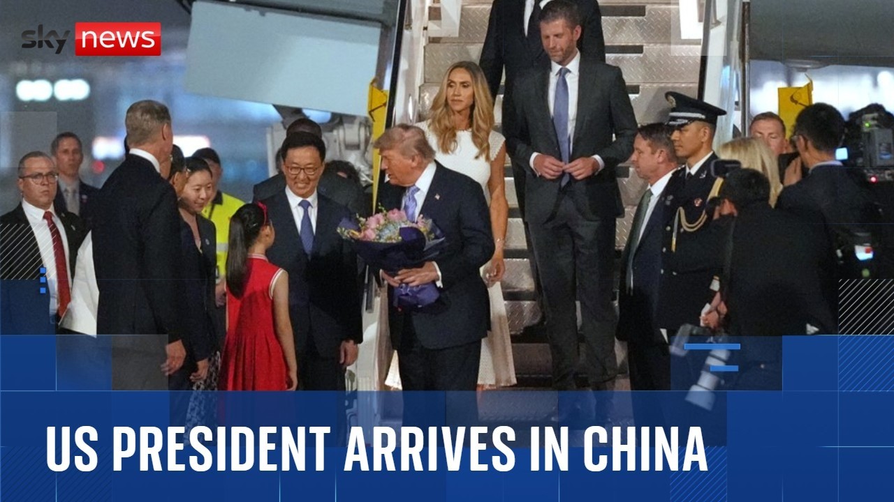 Трамп прибыл в Китай с государственным визитом | Репортаж Sky News из Пекина