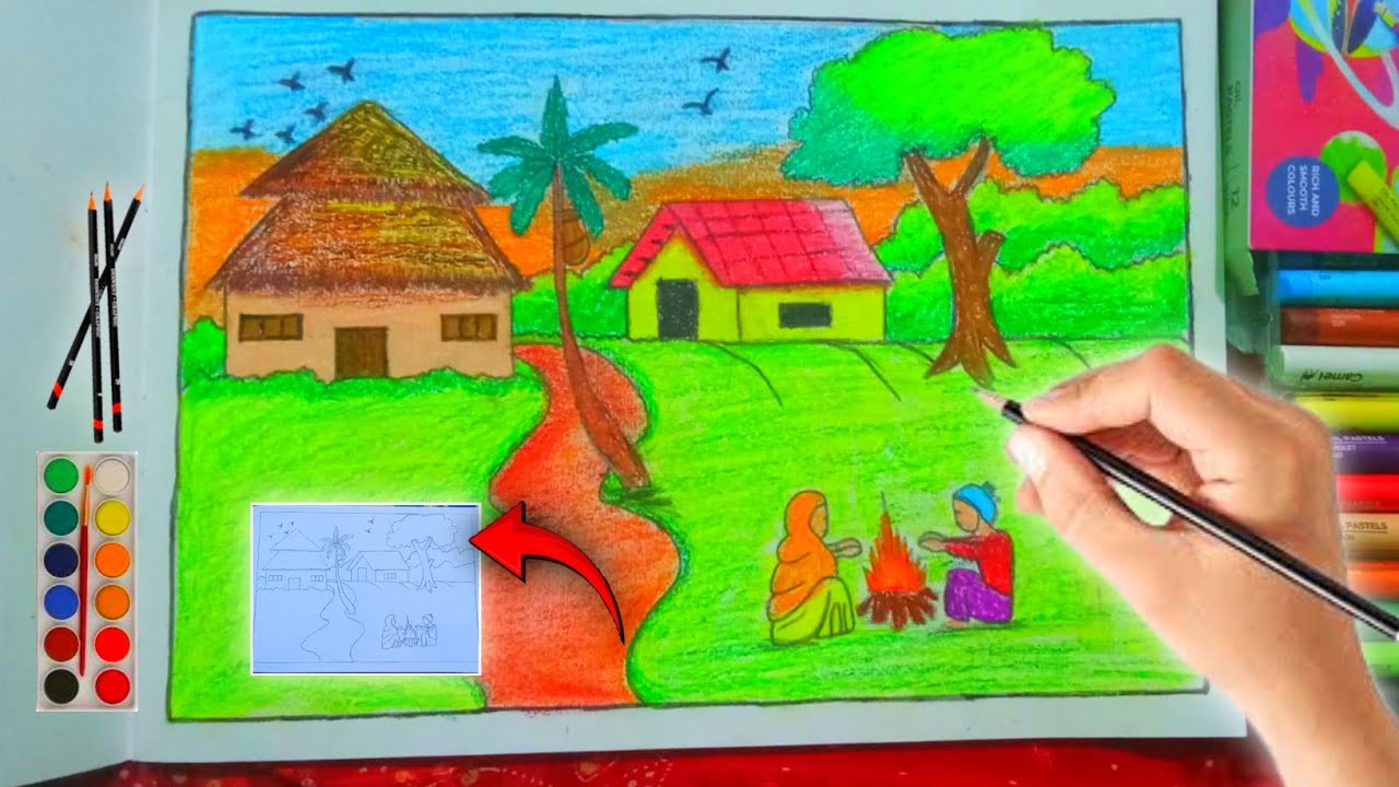 Winter Season☃️Drawing colouring 🔥 stap by- stap easy ||Art' Ankita 🎨