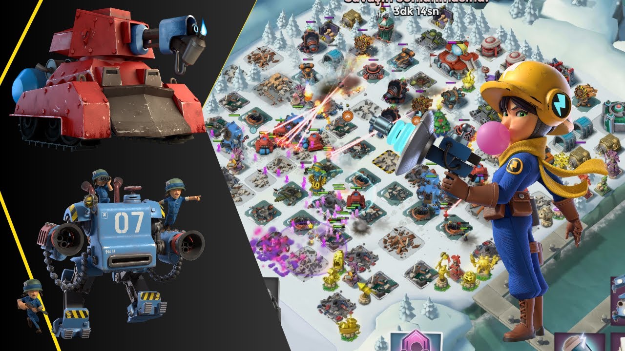 Cehennem Üçlüsü Meka Meşale Lazerci Piyadeler Harita Dümdüz Mech Scorcher Lazer Ranger  Boom Beach