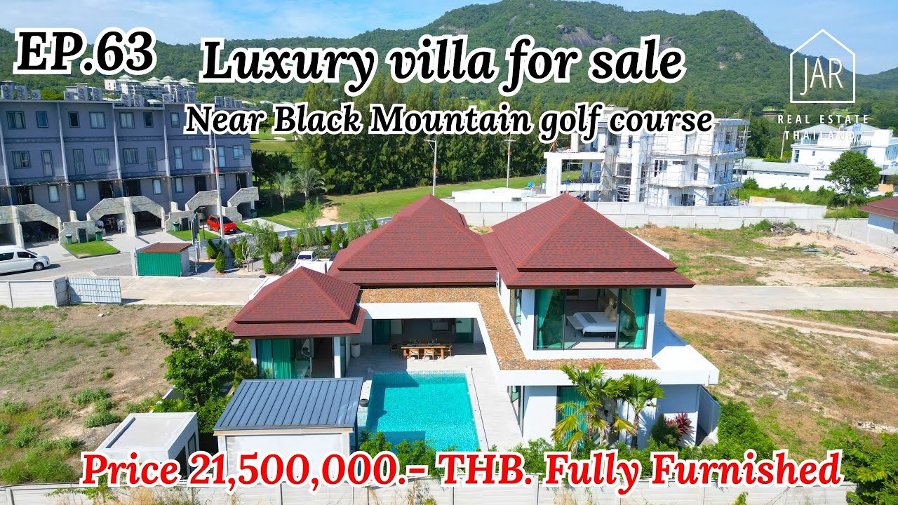 EP.63 Modern luxury pool villa near black mountain golf course, Hua Hin : House Tour