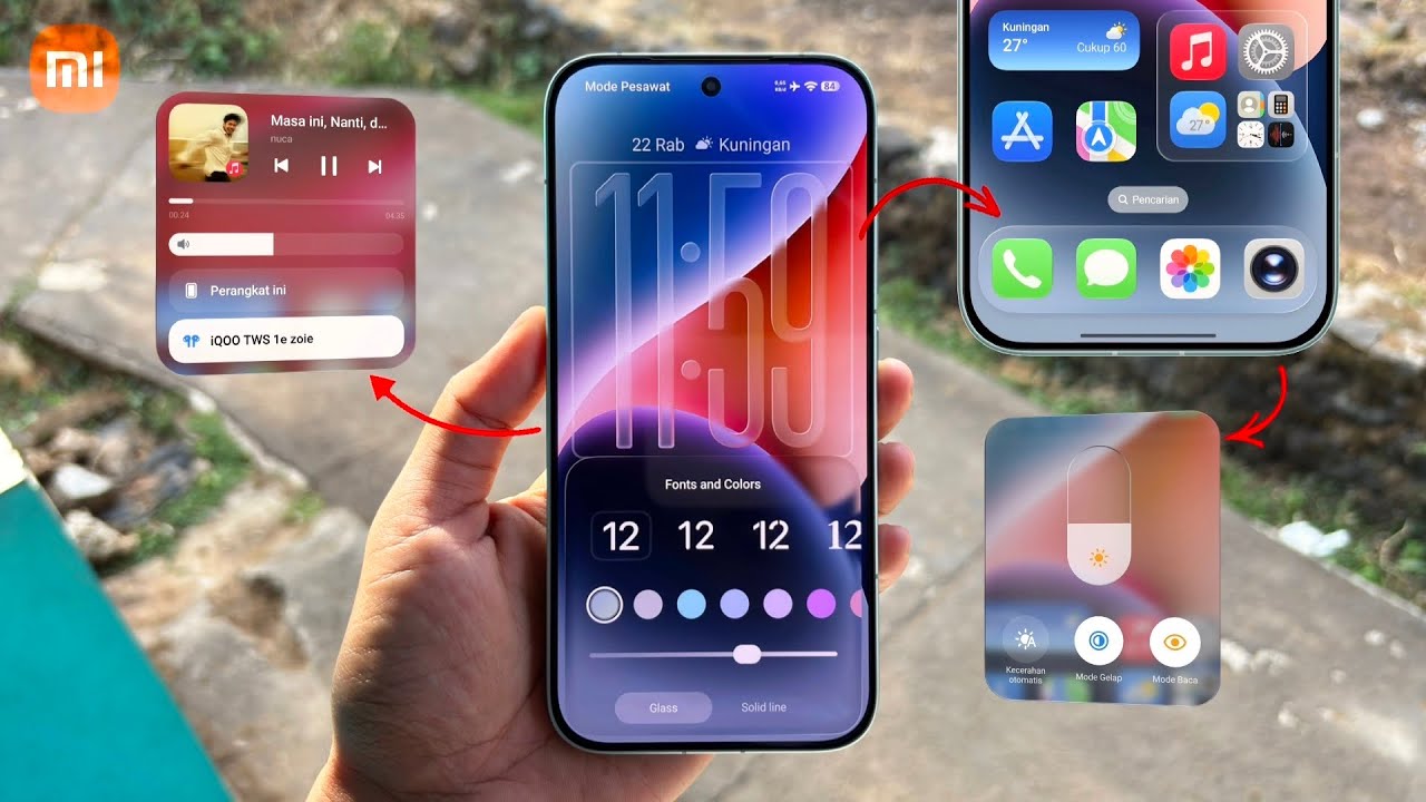 Tema iOS 27 terbaru Real Liquid Glass 100% mirip iPhone🔥 work all redmi, poco & xiaomi✨
