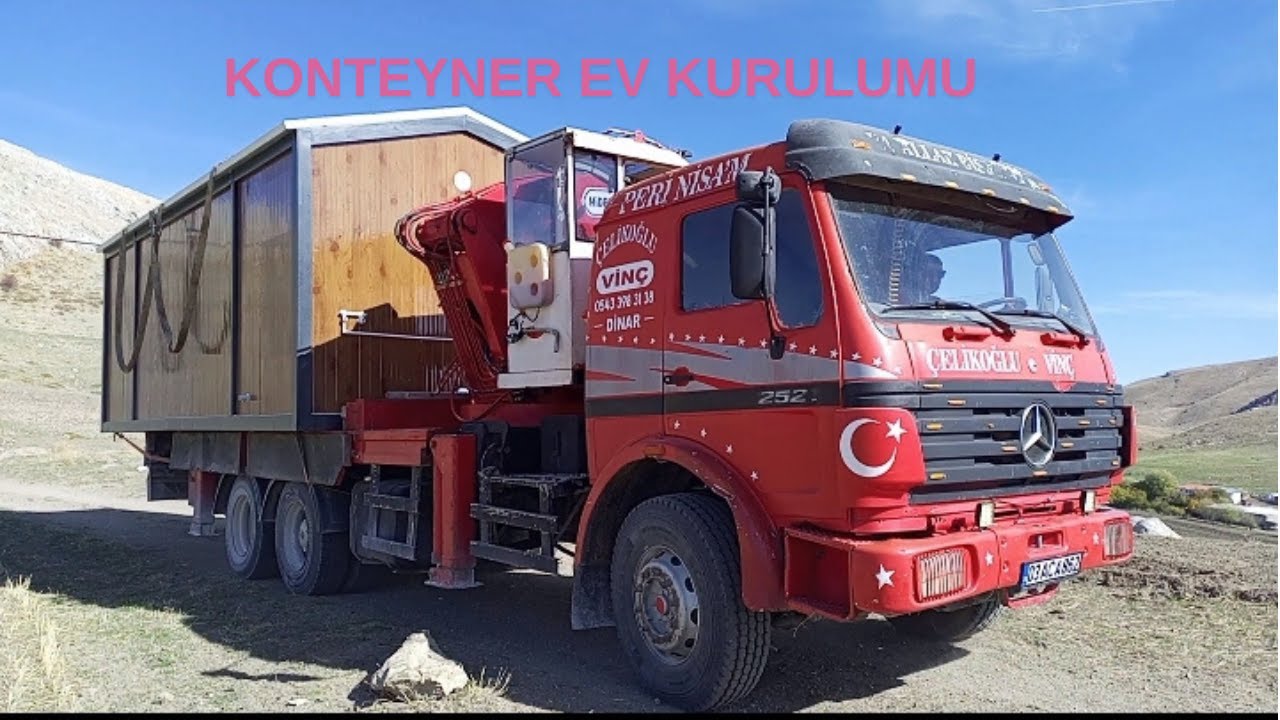 KONTEYNER EVİMİZ GELDİ konteyner ev kurulumu şehirden köye ceviz bahçesine ev hobi bahçemiz...