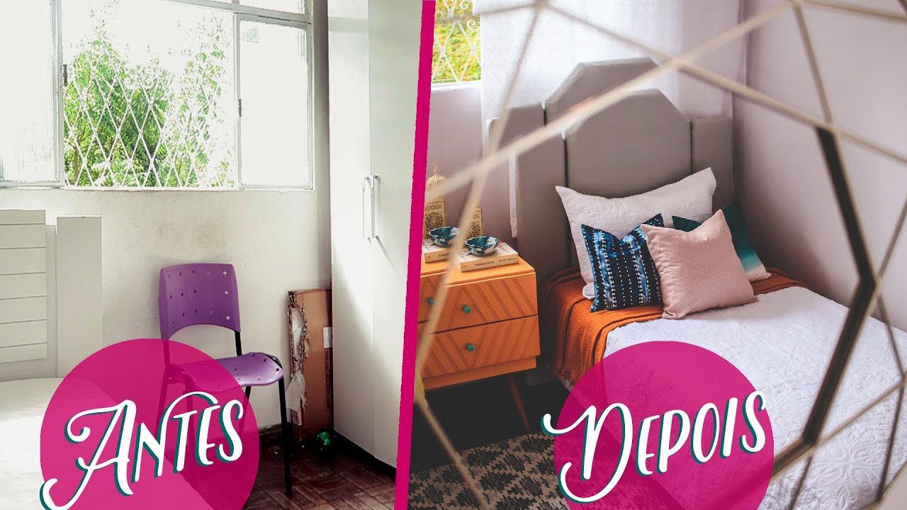 Transformação do quarto de solteiro - Aproveitei todos os móveis usados!