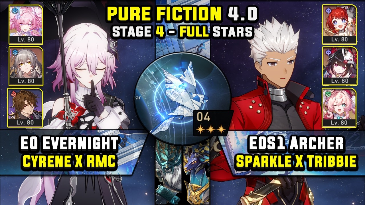 E0 Evernight Carry & E0 Archer Carry W/ Sparkle (3 Stars) Pure Fiction 4 Honkai Star Rail 4.0