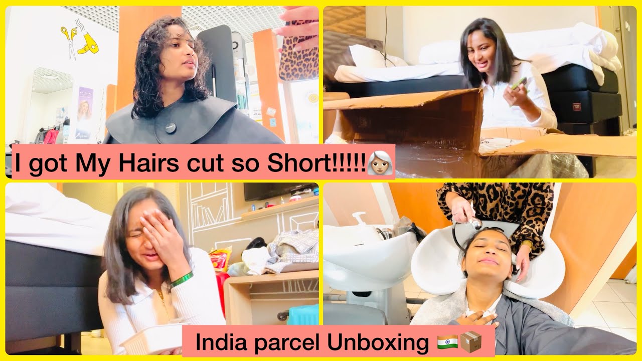 Got my Hairs cut so short👩🏼‍🦳|| Unboxing India Parcel 📦🇮🇳||SPURTHI VLOGS||