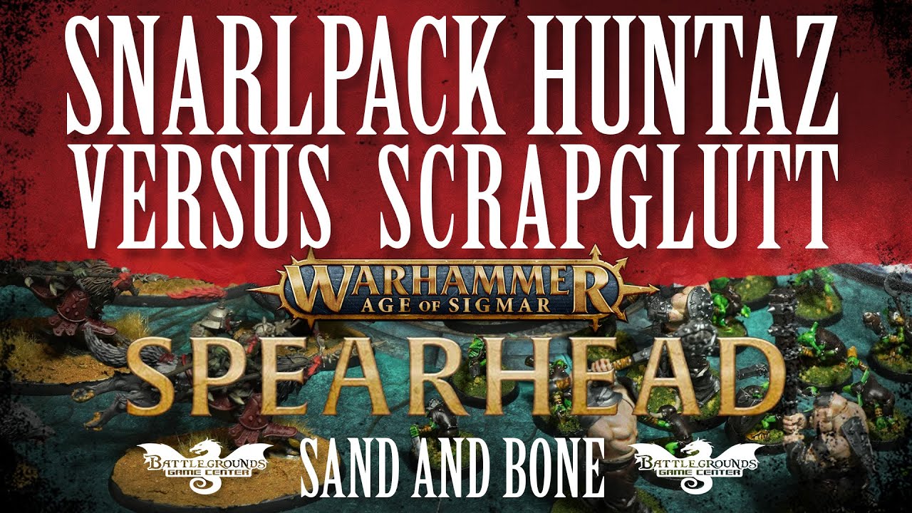 NEW Age of Sigmar: Spearhead Sand & Bone Battle Report - Snarlpack Huntaz Versus Scrapglutt