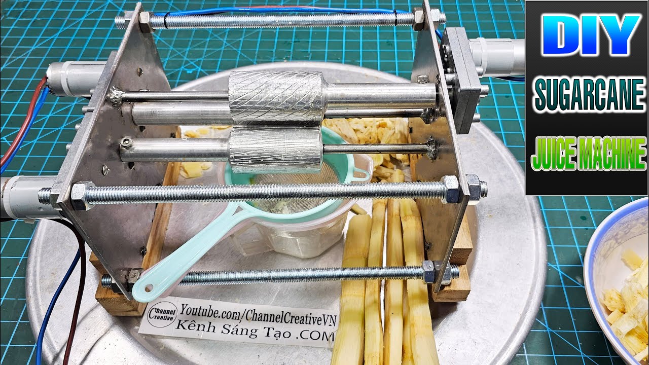 How to make Sugarcane Juice machine at home using 555 Gear Box Motor and Aluminum pestle