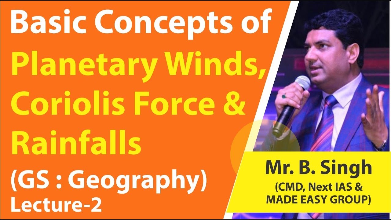 Basic concepts of Planetary Winds, Coriolis Force & Types of Rainfalls | GS | CSE | By B.Singh, CMD