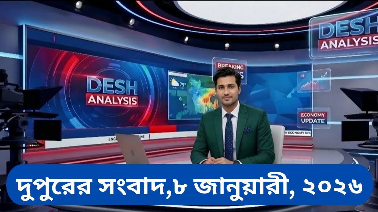 দুপুরের সংবাদ, ৮ জানুয়ারি, ২০২৬ #deshanalysis #banglanews #youtubebangla #newsbangla #bangla