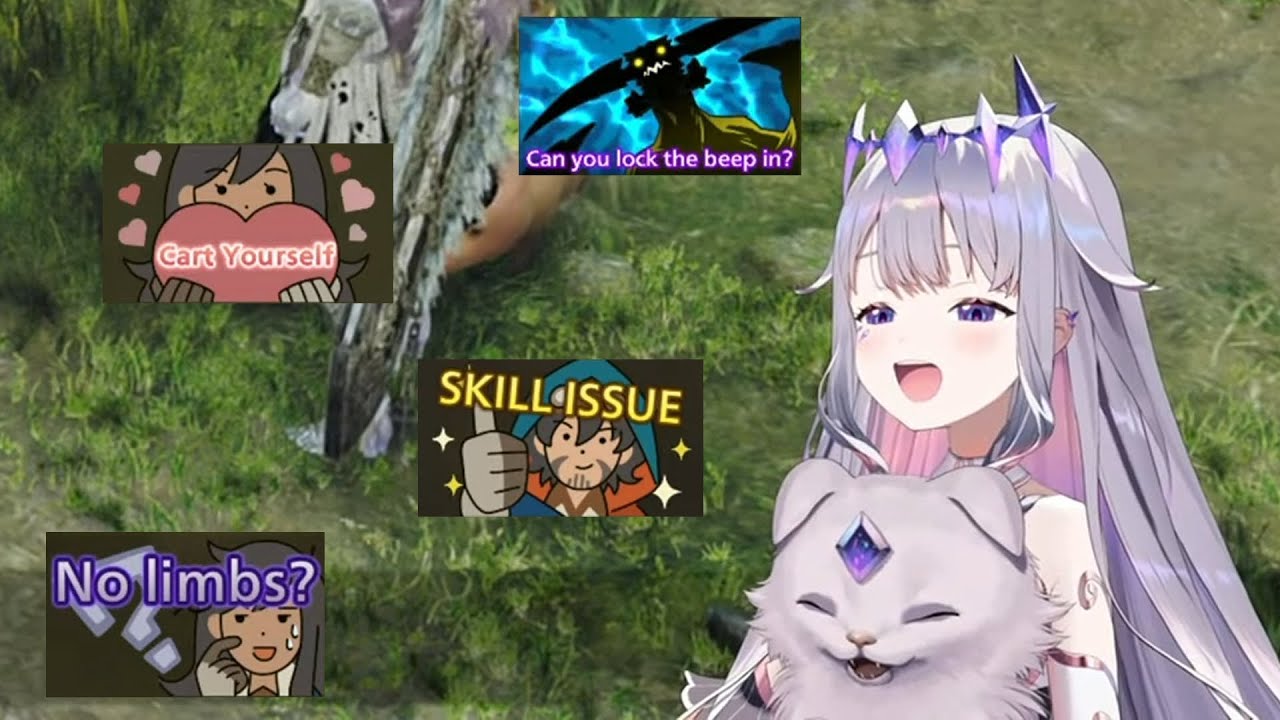 Roxic Biboo having fun with stickers in Monster Hunter Wilds Lobby