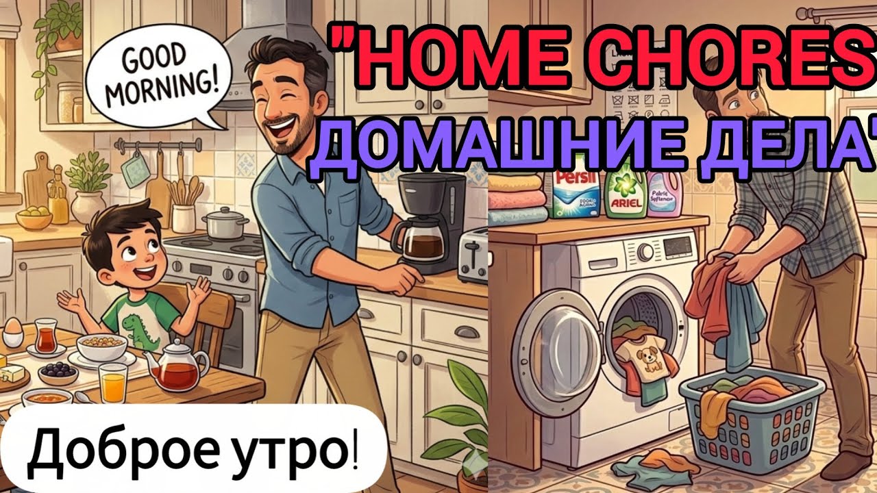Household Chores in English &Russian|Daily Home Routine,Как говорить о домашних делах на английском?
