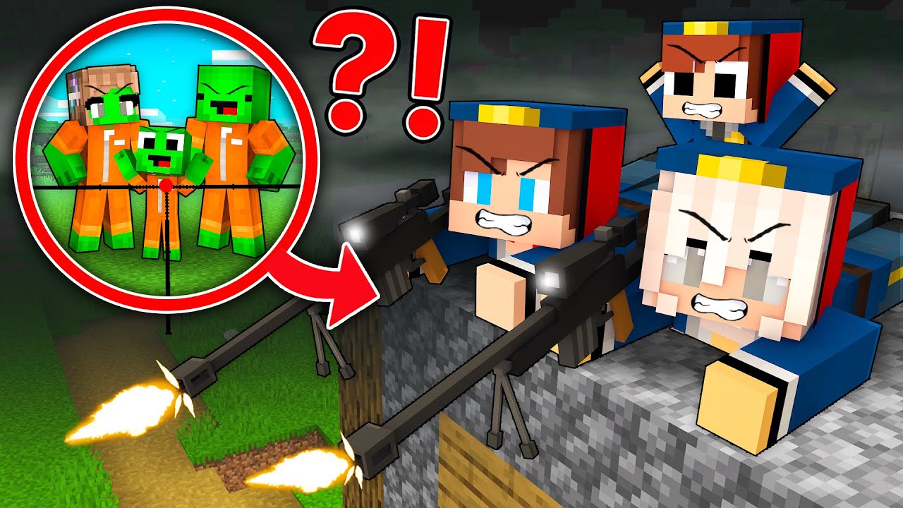 JJ POLICE Family Snipers Hunt Mikey CRIMINAL Family in Minecraft !  - Maizen