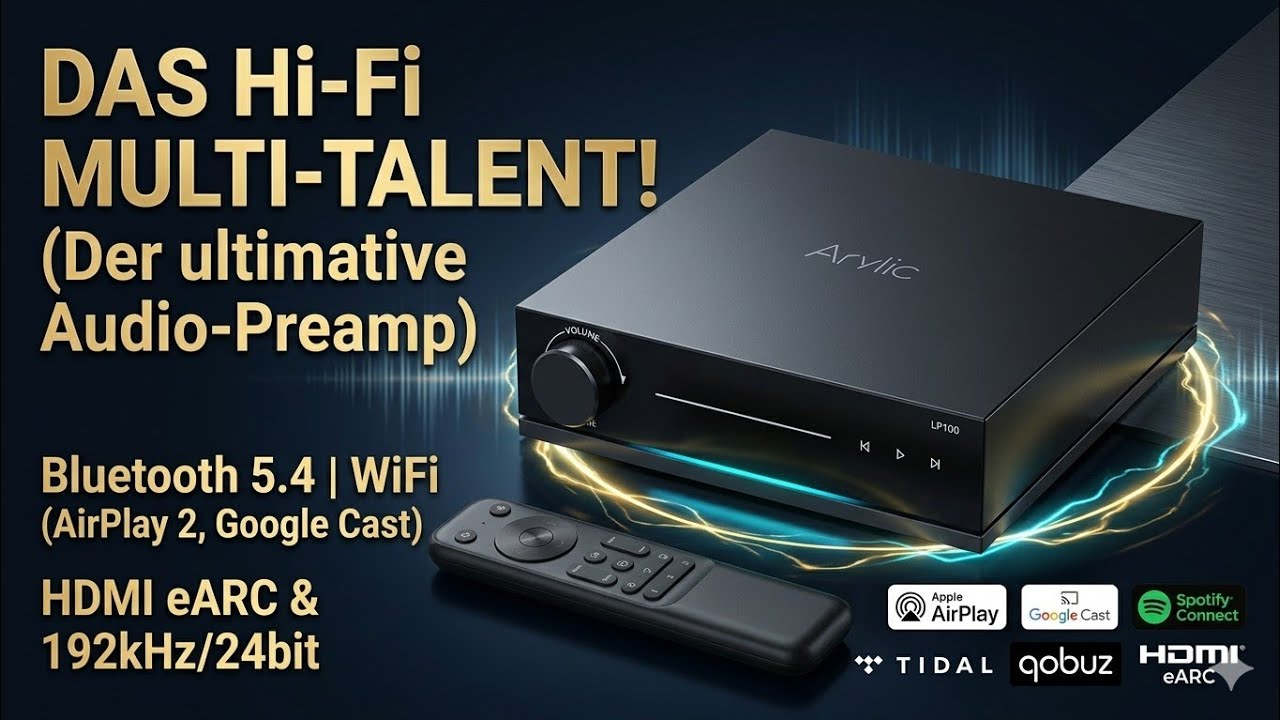 Arylic LP100 – Audiophiler Netzwerkstreamer mit Phono, HDMI eARC, WLAN, Bluetooth & Spotify & Phono