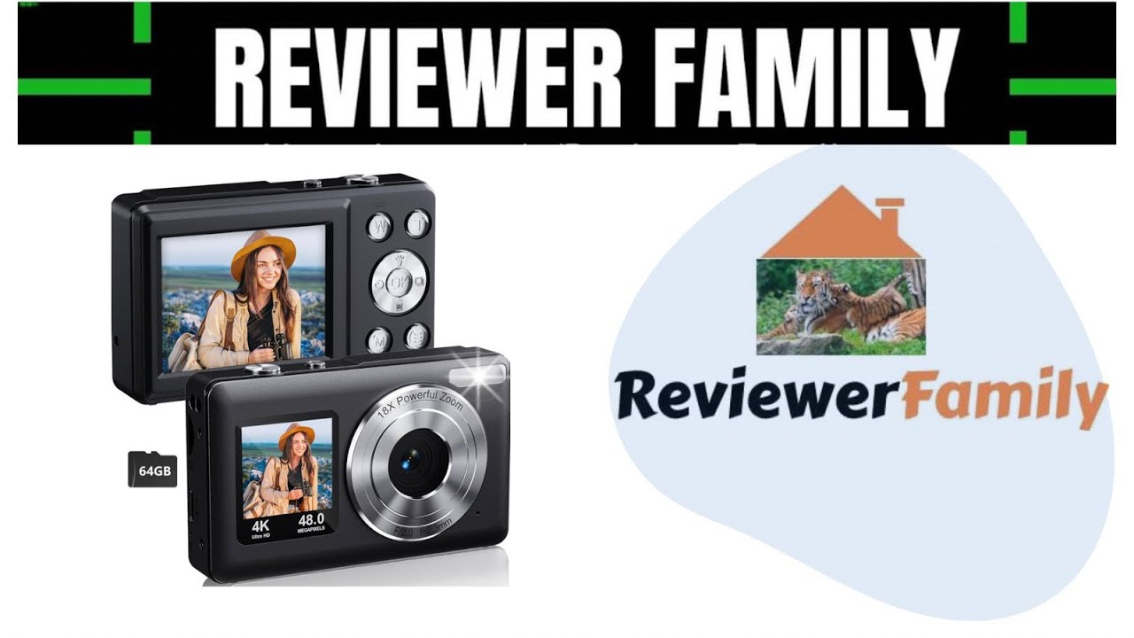 Digital Camera 4K 48MP Kids Camera, Dual Screen & Autofocus Point and Shoot Digital Cameras