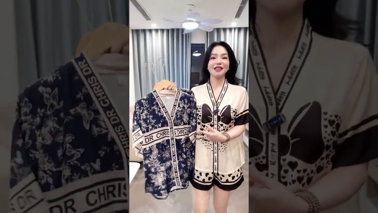 Trả lời @Hiền  Đồ bộ mặc nhà chất lụa mặc mát mà xinh quá #yumydunggi  #dobomacnha