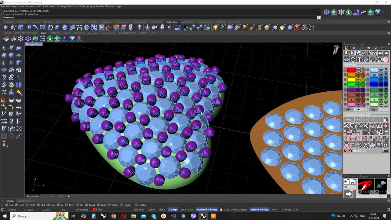 Grasshopper Gold Update V6.5.2 GG Squish Back Mac CAD Jewelry Design Software 3D