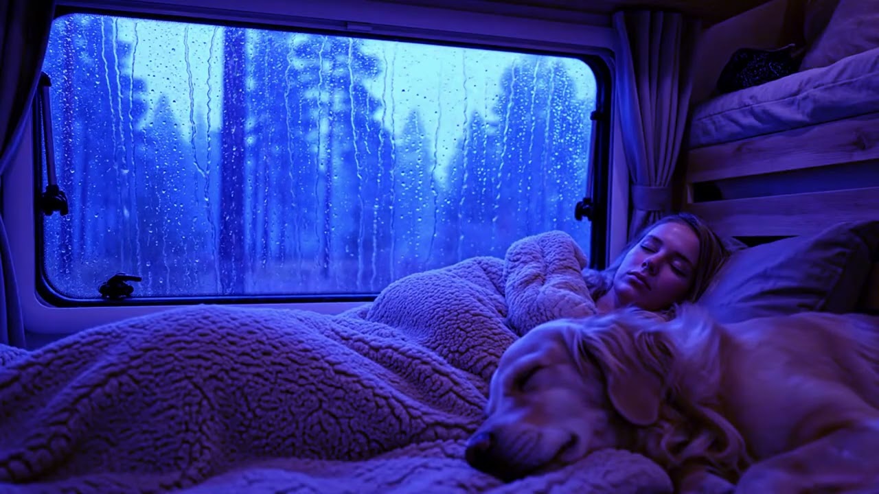 Release Daily Stress with Rain and Thunder in a Calm Night Setting