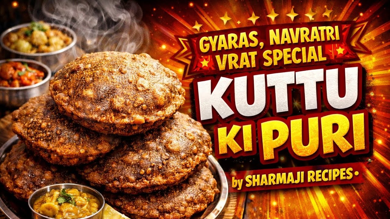 ग्यारस-नवरात्रि की खास कुरकुरी पूरी | Kuttu Ki Puri | Vrat Kuttu Puri | Sharmaji Recipes